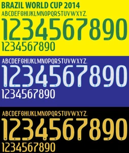 Juego de nombre y número para la Copa Mundial de Brasil 2014 en casa/fuera/tercer fútbol americano - Imagen 1 de 5