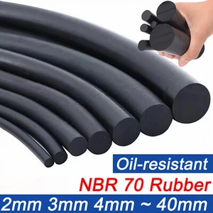 Nitrile Rubber Solid Sealing Strip Rod Round Bar Ø2-40mm Elastic Oil-resistance - Picture 1 of 27