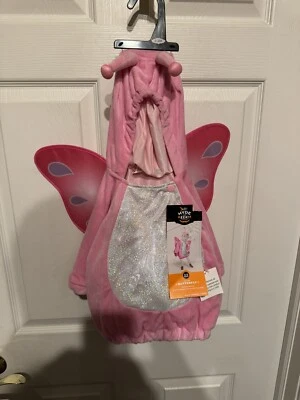 NWT Hyde & Eek Pink Butterfly Costume Infant Baby Size 0-6 Months Hooded Plush Foto 1 de 4