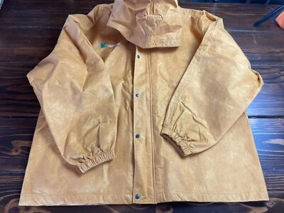 Chaqueta de lluvia Frogg Toggs para hombre talla XL amarillo mostaza broches con cordón con capucha Foto 1 de 4