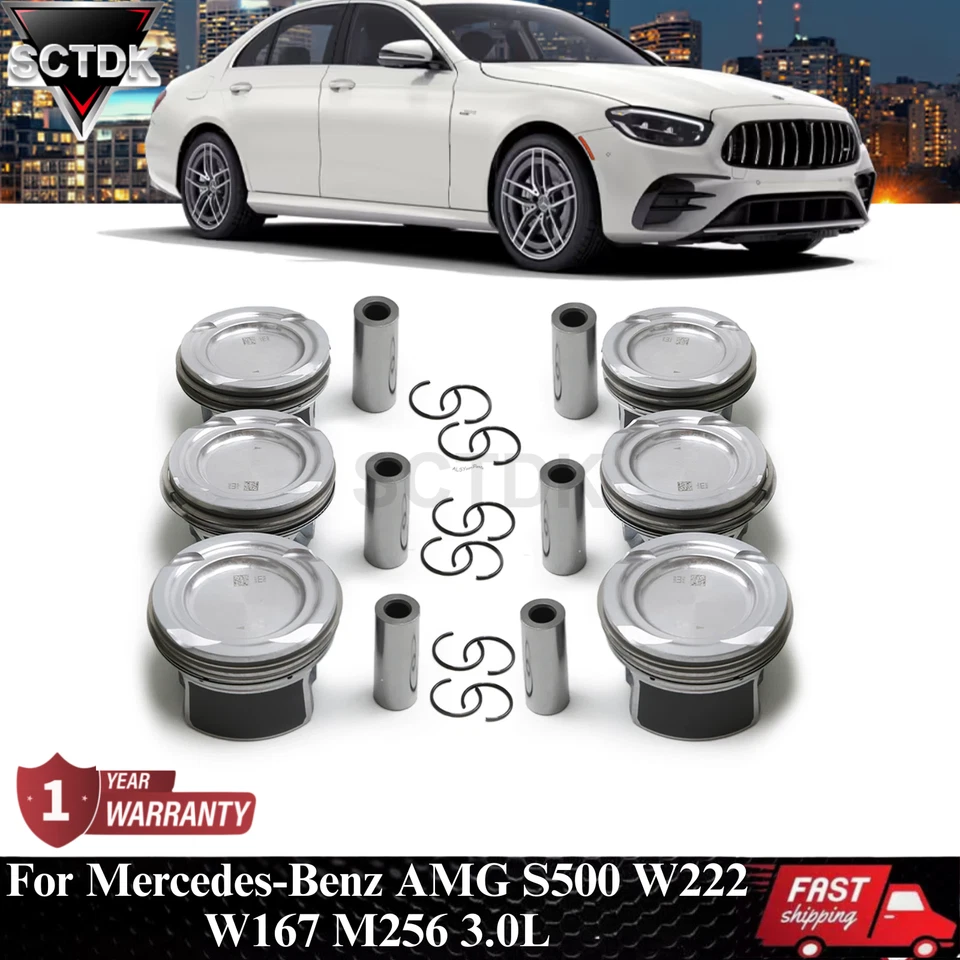 Juego de 6 pasadores y anillos de pistón Φ83 mm para Mercedes-Benz AMG S500 W222 W167 M256 Foto 1 de 4