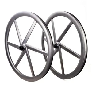 700C Carbon 6 Spokes Wheels 31x40mm Gravel Bike Wheelset Hookless Tubeless - Picture 1 of 15