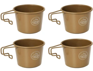 4 Pack Stainless Steel Camping Sierra Cup 350ml Khaki - Picture 1 of 2