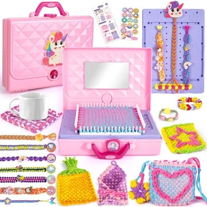 Friendship Bracelet Making Kit DIY Potholder Loom Knitting Christmas Gift Girls - Picture 1 of 8