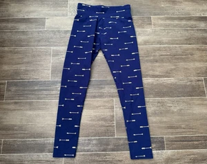 Justice Dark Blue w/Gold Arrows Leggings Size 14/16 - Picture 1 of 3
