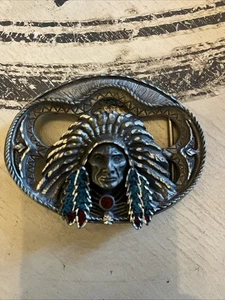 Indian Belt Buckle Made in the USA. Great Condition. - Picture 1 of 3