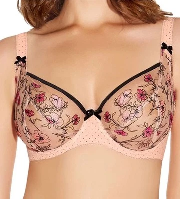 NWT FREYA KIYOKO AA1881 BLUSH UNDERWIRED PLUNGE BALCONY BRA Floral 30G - Imagem 1 de 4