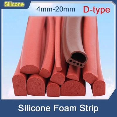 4mm-20mm D-Type Sealing Strip, Silicone Foam, Semi-Circular Solid Sealing Strip - Image 1 of 4