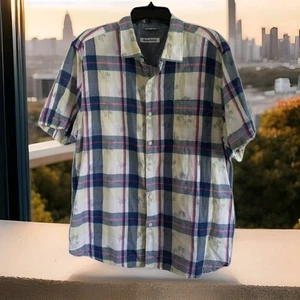 Tommy bahama Plaid Hawaiian Theme Casual shirt xl short sleeve button up Men's - Picture 1 of 4