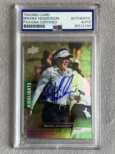 BROOKE HENDERSON AUTOGRAPH 2024 UD GOLF SEASON HIGHLIGHTS SILVER FOIL PSA SLAB - Picture 1 of 2