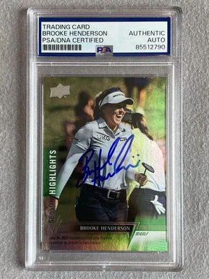 BROOKE HENDERSON AUTOGRAPH 2024 UD GOLF SEASON HIGHLIGHTS SILVER FOIL PSA SLAB - Image 1 of 2