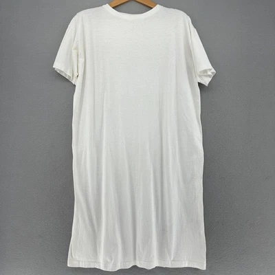 VTG Sunbelt Sportswear T-Shirt Dress White One Size Made in USA 80s 90s Minimal - Image 1 of 4