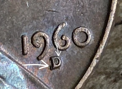 1960 D Lincoln 1C, D over D RPM, FS-502 Variety - Image 1 of 4