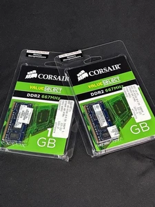Corsair PC2-5300S DDR2-1GB PC5300 NOTEBOOK MEMORY 667 Single Module x 2GB Total - Picture 1 of 2