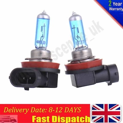 2Pcs H11 12V 100W Xenon White 6000k Halogen Blue Car Head Light Lamp Globes Bulb - Image 1 of 4