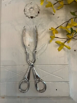 Pinças de pastelaria vintage Gorham Heritage Silverplate 7" - Imagem 1 de 4