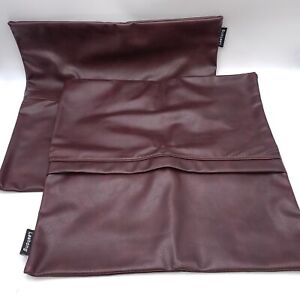 Leehong 20" x 20" Faux Leather Couch Pillow Cushion Covers Set of 2
