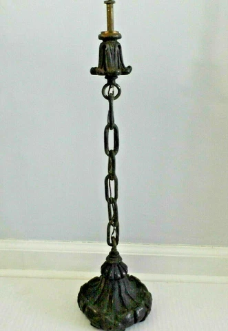 Antique Hanging Pendant Light with Chain - Chandelier Part - Restoration Cover
