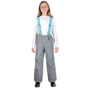 GERRY GIRLS XS 5/6  GREY GERRY PERFORMANCE SNOW PANTS REMOVABLE SUSPENDERS - Picture 1 of 6