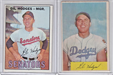 1954 Bowman #138 Gil Hodges EX/VG + a bonus card Seantors Manager
