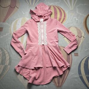 Persnickety Lace Victoria Pink Ruffle Hooded Jacket Size 10 Years 