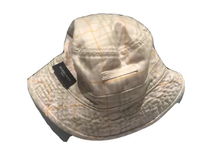 Burberry Niños Vintage Cuadros Algodón Cubo Sombrero Difícil de Encontrar Rosa Cuadros Reversible Foto 1 de 4