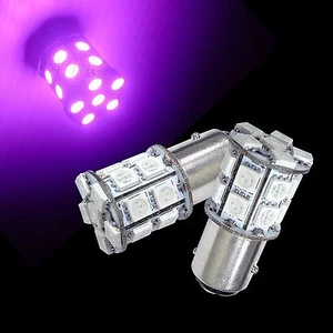 2 pcs 1157 2357 S25 Bay15D 20SMD 5050 LED Car Scooter Motor Bulbs Ultra Purple - Picture 1 of 3