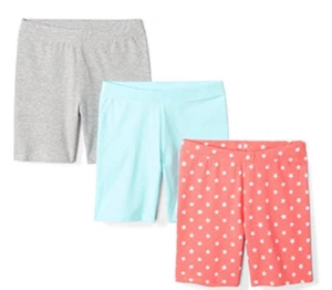 NEW Spotted Zebra Girl's 3 Pack Bike Shorts Coral Star Print Size Small - Picture 1 of 1