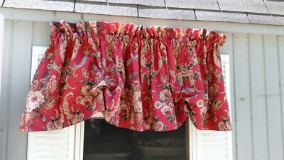 MARSELLA DE RALPH LAUREN Cenefa Ajustable-ANILLOS EN LA ESPALDA-ALGODÓN ROJO FLORA Foto 1 de 4