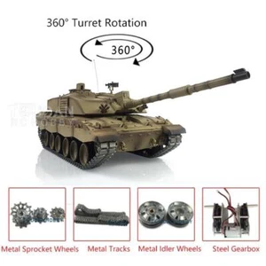 Henglong 1/16 7.0 Upgraded Metal Challenger II RC Tank 3908 W/ 360° Turret - Picture 1 of 10