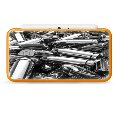 皮肤贴花包装适用于任天堂 2DS XL - 银色子弹抛光黑色白色 — 第 1/3 张图片