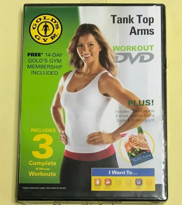 Golds Gym Workout DVD Tank Top Arms NEW Fitness Exercise Tighten Tone  Foto 1 de 1