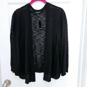 Torrid Black Slub Knit Open Drape Front Cardigan Shrug Size 4X NWT - Picture 1 of 12