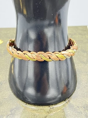 Vintage Handcrafted Braided Copper Artisan Cuff Bracelet - Image 1 of 4