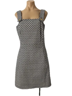 Vestido Tory Burch Cameron Azul Marino Oscuro Marfil Cruzado Midi Vestido Mono Jersey 10 Foto 1 de 4