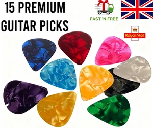 15 x GUITAR PICKS PLECTRUMS Acoustic Bass Electric Guitars - UK seller - Picture 1 of 10
