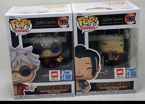Funko Pop Jujutsu Kaisen Set Satoru Gojo /Suguru Geto Anime Expo Con Sticker - Picture 1 of 2