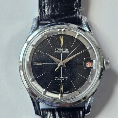 COURSIER-AUTOMATIC-POLEROUTER-CAL. FELSA 4007 N-QUADRANTE ORIGINALE-FONDO A VITE - Immagine 1 di 4