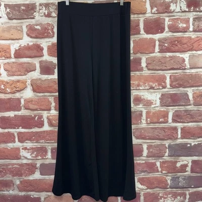 Pantalones L&B Lucky & Blessed para mujer grandes negros pierna ancha Palazzo elásticos Foto 1 de 4