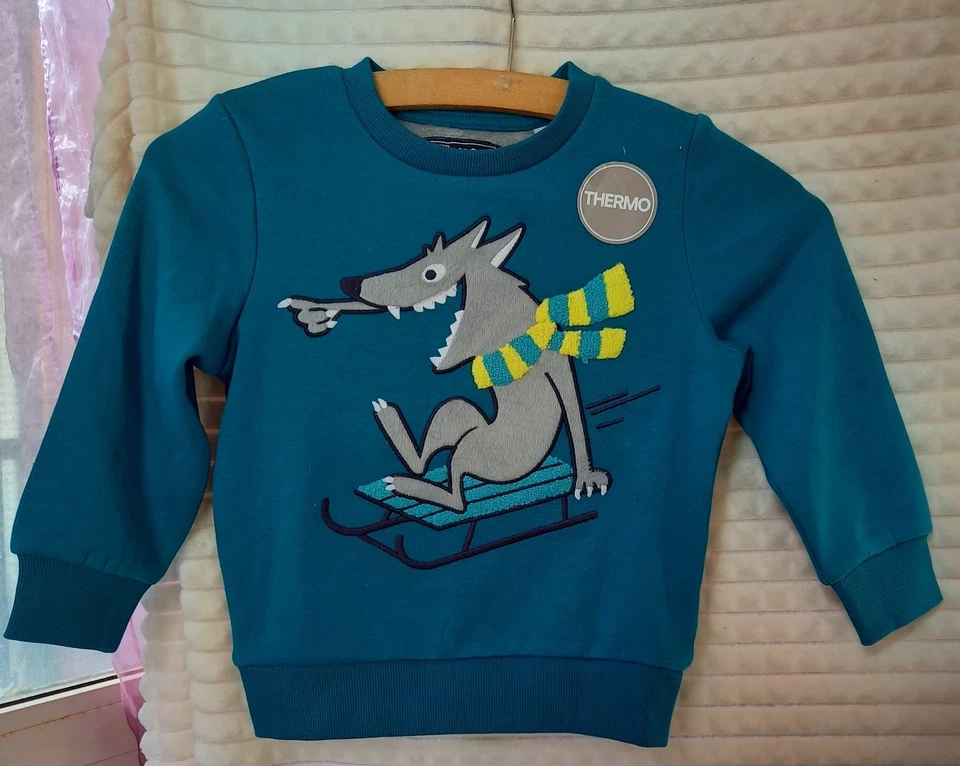 Thermo Pullover, Gr.92,  blau - Bild 1 von 1