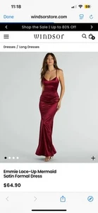 Dark Red Long Dress - Picture 1 of 3