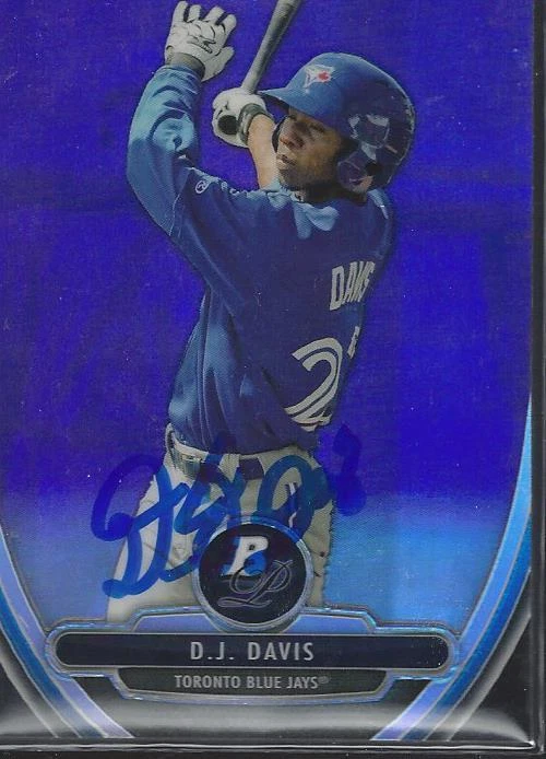 D.J. Davis Toronto Blue Jays 2013 Bowman Purple Signed Card  - Image 1 of 1