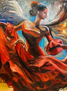 SOLD. **** The Wings of Dance. ORIGINAL ART PAINTING. RITA SHERIFI - Picture 1 of 4