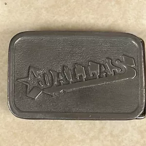 Fibbia cintura metallo vintage Dallas Texas Hit Line Usa Country Western Cowboy - Foto 1 di 9