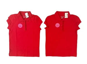 The Children's Place Girls Size M 7/8 Red Uniform Short Sleeve Polo NWT Set Of 2 - Picture 1 of 12