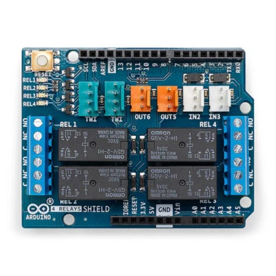 Arduino 4 Relays Shield  allows driving high power loads A000110 - Image 1 of 3