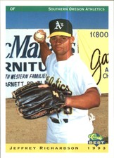 1993 Southern Oregon A's Classic/Best #22 Jeffrey Richardson