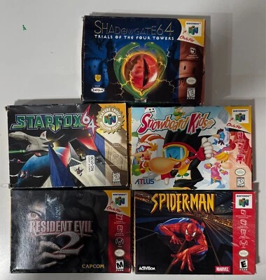 Nintendo N64 CIB, Lote de Jogos na Caixa - Snowboard Kids, Resident Evil 2, Shadowgate - Imagem 1 de 4