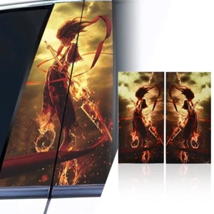 2x Car B-Pillar Vinyl Decals Nezha Vehicle Door Pillar Sticker Waterproof Film - Picture 1 of 7