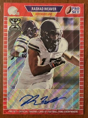 2021 Leaf Pro Set Rashad Weaver Red Refractor Autograph Rookie Card 40/75 #PARW1 - Image 1 of 2
